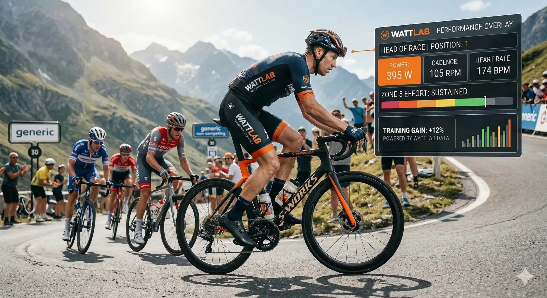 Winding mountain road through alpine scenery